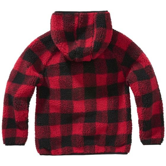 Cazadora con capucha Brandit Niños Teddyfleece - Rojo / Negro