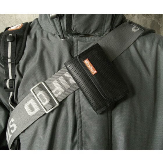 Cartera en tres secciones Civilian Tactical de cuero en negro