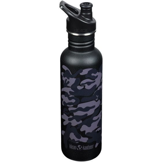 Botella Klean Kanteen Classic con tapón deportivo de 800ml - Black Camo