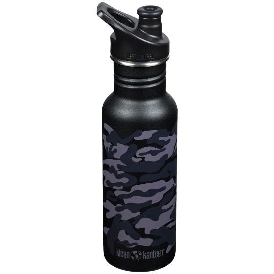 Botella Klean Kanteen Classic con tapón deportivo de 532ml - Black Camo