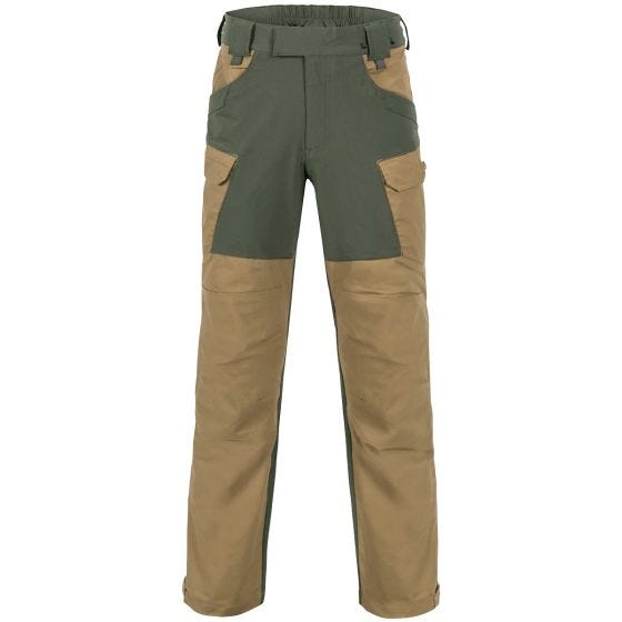Pantalones Helikon Hybrid Outback con DuraCanvas en Coyote / Taiga Green