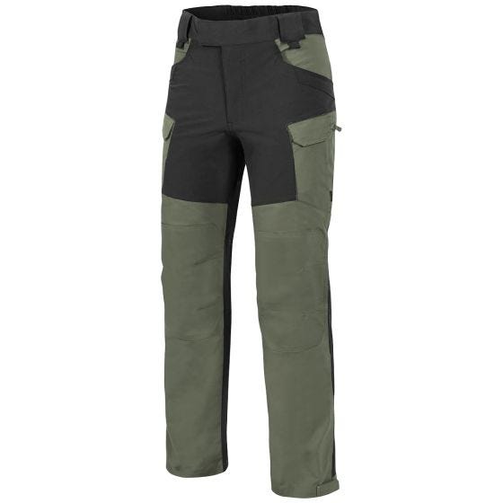 Pantalones Helikon Hybrid Outback con DuraCanvas en Taiga Green / negro