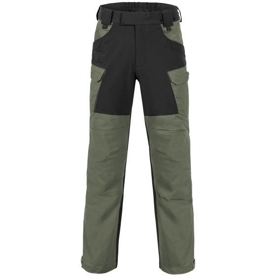 Pantalones Helikon Hybrid Outback con DuraCanvas en Taiga Green / negro