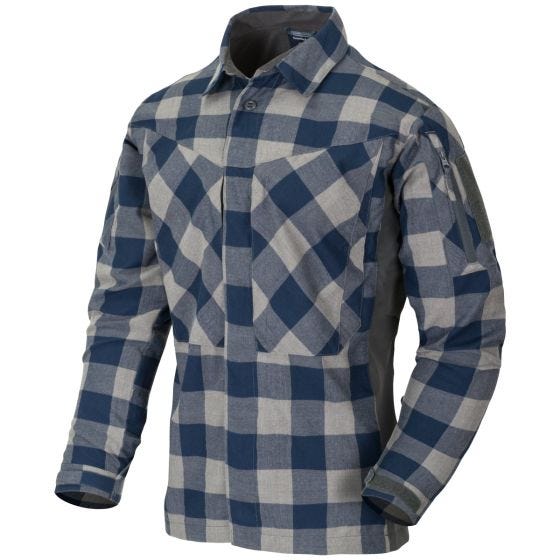 Camisa de franela MBDU Helikon en Slate Blue Checkered