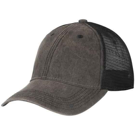 Gorra Helikon Plain Trucker - Dirty Washed Black / Black A