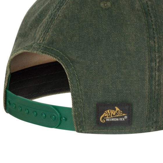 Gorra con cierre regulado trasero Helikon Shooting Time - Dirty Washed Dark Green / Dirty Washed Kelly Green