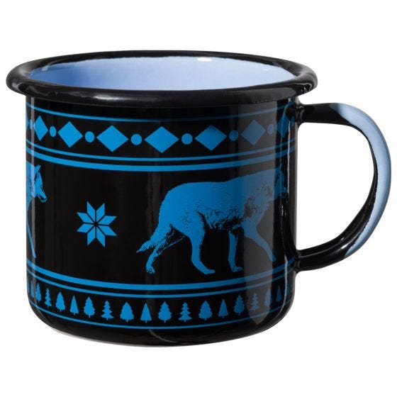 Tazón Helikon Wolf Enamel 350 ml - Negro