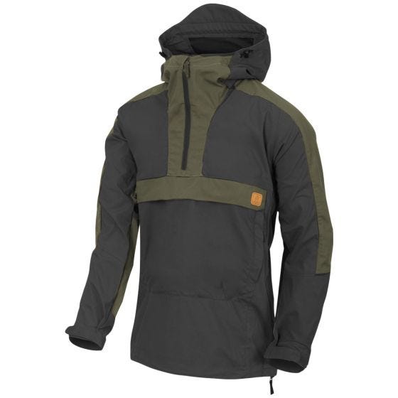 Cazadora estilo anorak Helikon Woodsman - Negro / Taiga Green
