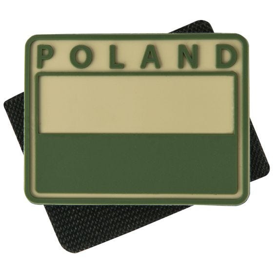 Set de 2 parches Helikon Polish Subdued Flag con la palabra Poland en caqui