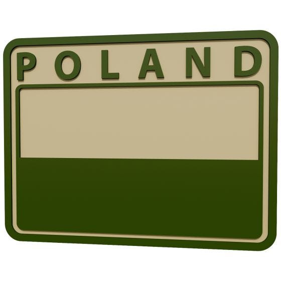 Set de 2 parches Helikon Polish Subdued Flag con la palabra Poland en caqui