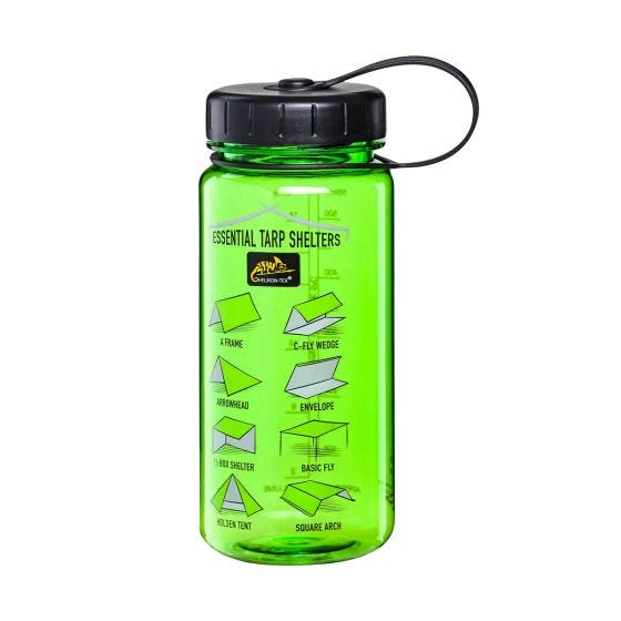 Botella de Tritan Helikon 550 ml Cuello ancho - Tarp Shelters Verde / Negro
