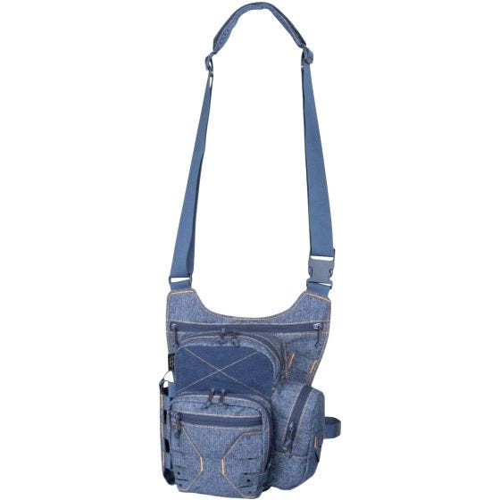 Bolsa bandolera para uso diario Helikon jaspeada en azul