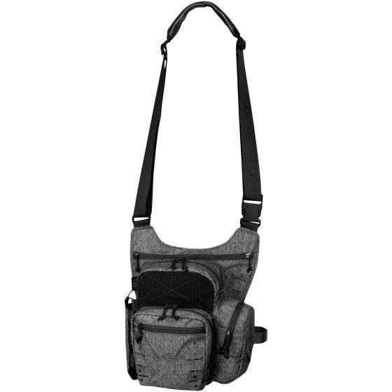 Bolsa bandolera para uso diario Helikon jaspeada en negro-gris