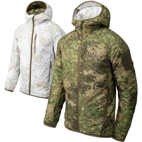 Cazadora con capucha Helikon Reversible Wolfhound - Pencott Wildwood/Pencott Snowdrift