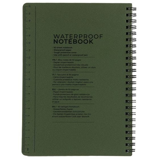 Cuaderno de notas impermeable Highlander Forces A5 - Oliva