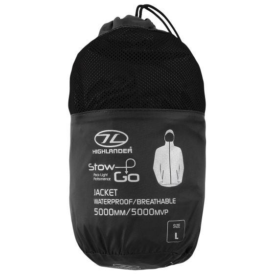 Chaqueta empaquetable Highlander Stow & Go - Negro