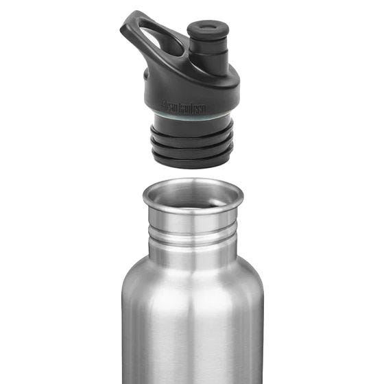 Botella Klean Kanteen Classic con tapón deportivo 3,0 de 800 ml en Brushed Stainless