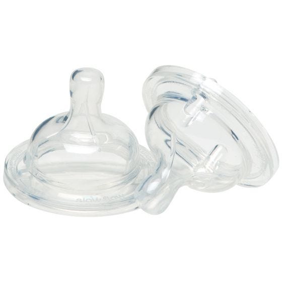Pack de 2 tetinas para bebé Kid Kanteen de flujo rápido de silicona transparente