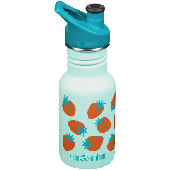 Botella Klean Kanteen Classic con tapón deportivo de 355ml - Blue Tint Strawberries