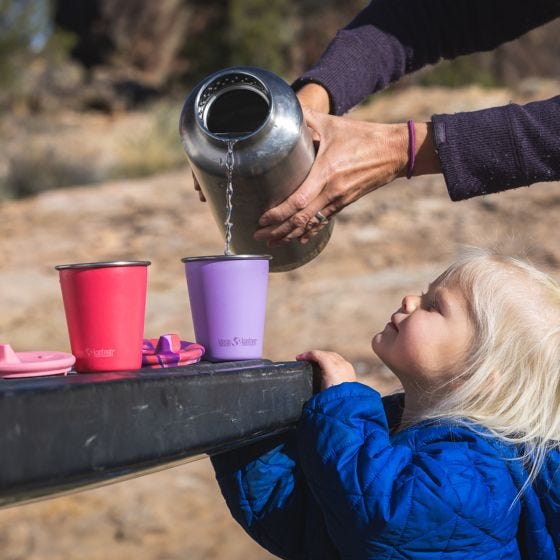 Taza Klean Kanteen Kids 295ml w/Straw Lid - Crocus Petal