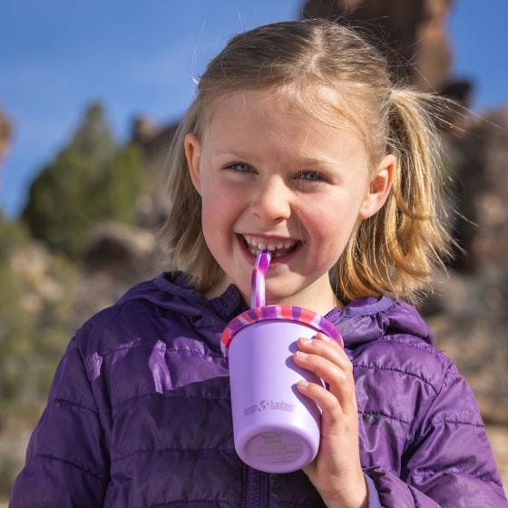 Taza Klean Kanteen Kids 295ml w/Straw Lid - Crocus Petal