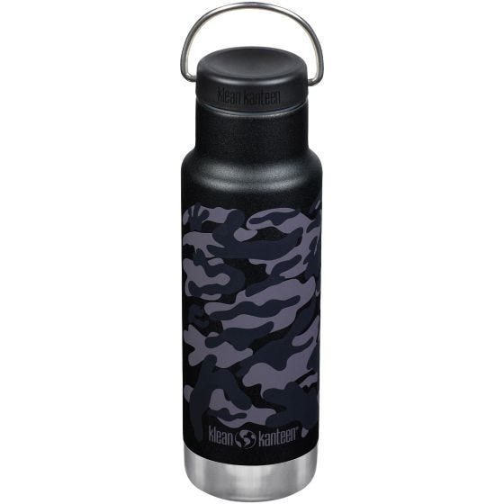 Botella térmica Klean Kanteen Classic con tapón con agujero de 355 ml - Black Camo
