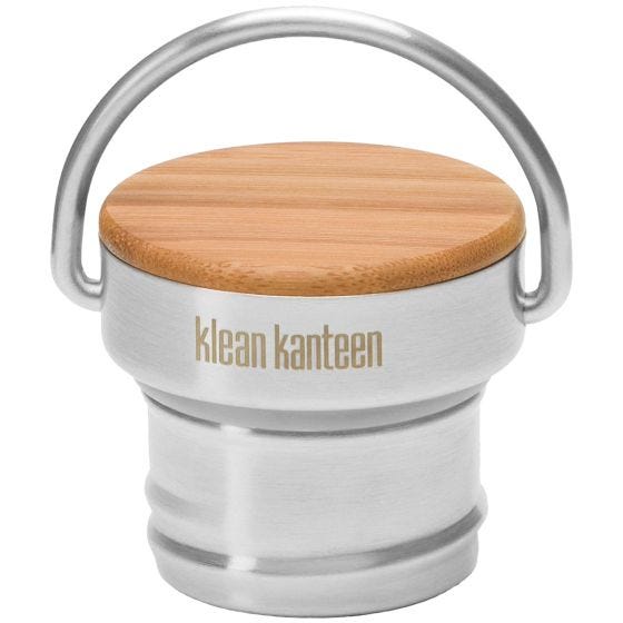 Tapón Klean Kanteen Unibody de bambú en Brushed Stainless