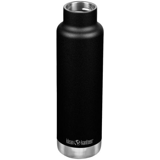 Botella térmica Klean Kanteen Classic con tapón con agujero de 592 ml - Negro