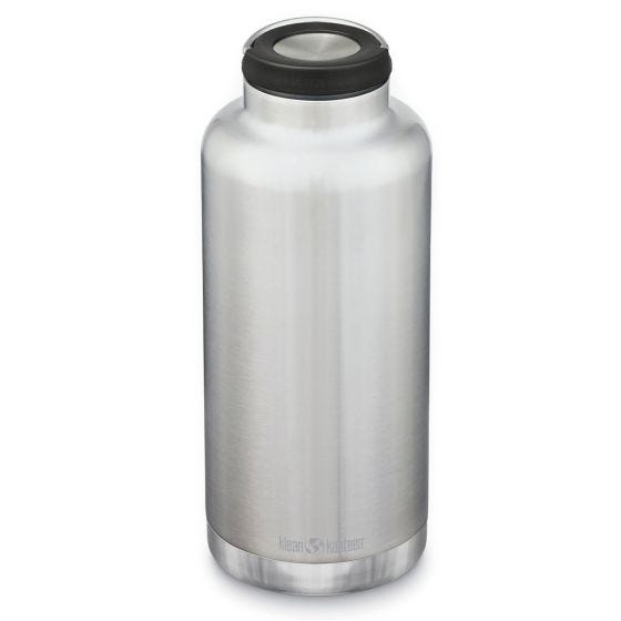 Botella térmica Klean Kanteen TKWide con tapón con agujero de 1900 ml en Brushed Stainless