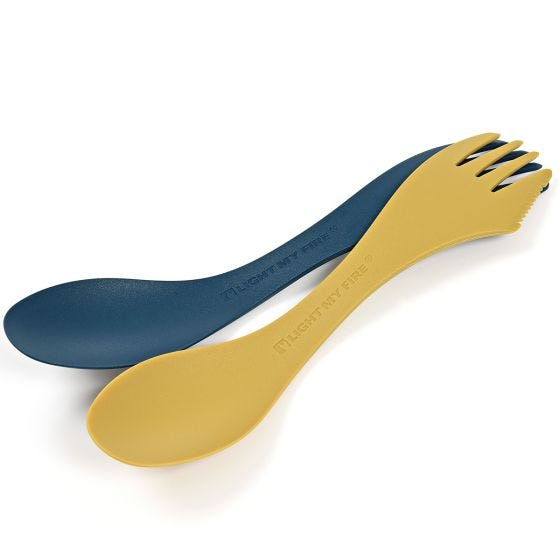 Cuchara-tenedor Medium Bio Light My Fire 2 Pack - Musty Yellow/Hazy Blue