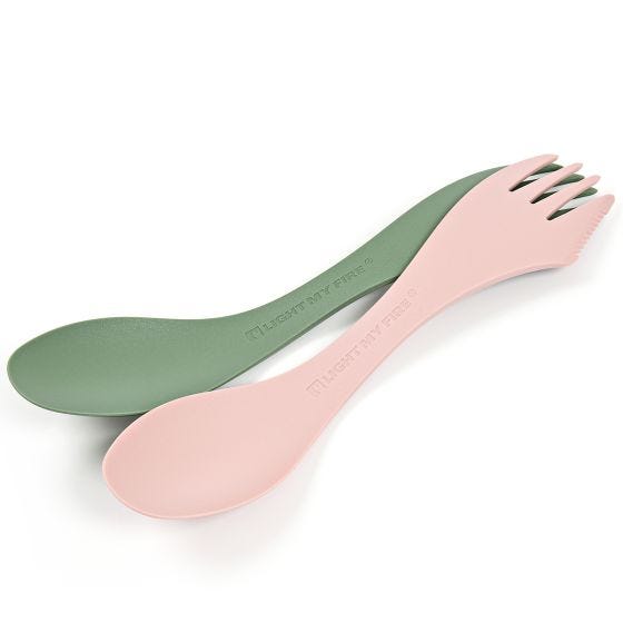 Cuchara-tenedor Medium Bio Light My Fire 2 Pack - Sandy Green/Dusty Pink