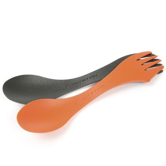 Cuchara-tenedor Original Bio Light My Fire 2 Pack - Rusty Orange/Salty Black