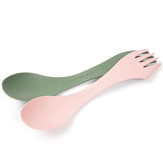Cuchara-tenedor Original Bio Light My Fire 2 Pack - Sandy Green/Dusty Pink
