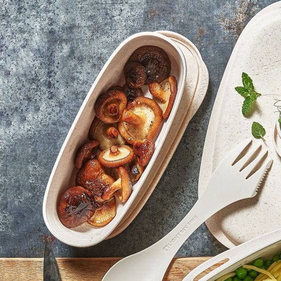 Caja de almuerzo Light My Fire SnapBox Oval Bio 2 paquetes - Musty Yellow/Hazy Blue