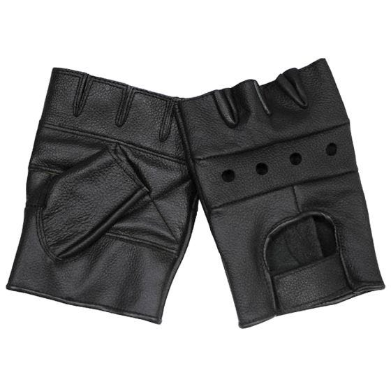 Guantes MFH Deluxe de cuero en negro