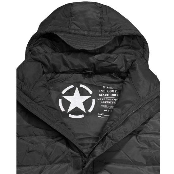 Chaleco MFH Lined con capucha extraíble - Negro
