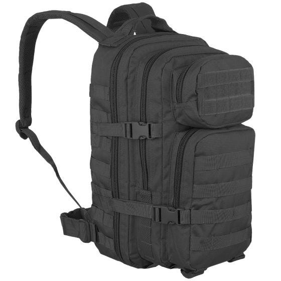 Mochila de asalto con sistema MOLLE Mil-Tec US de tamaño pequeño en negro