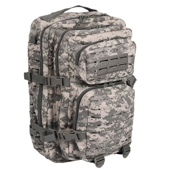 Mochila de asalto cortada a láser Mil-Tec US de tamaño grande en ACU Digital