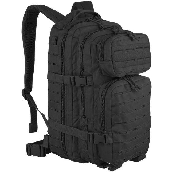 Mochila de asalto cortada a láser Mil-Tec US de tamaño pequeño en negro
