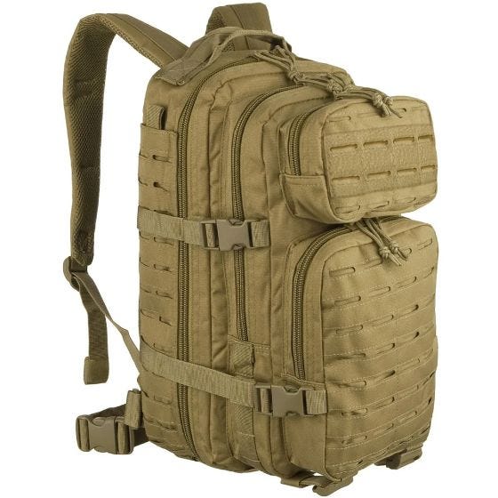 Mochila de asalto cortada a láser Mil-Tec US de tamaño pequeño en Coyote