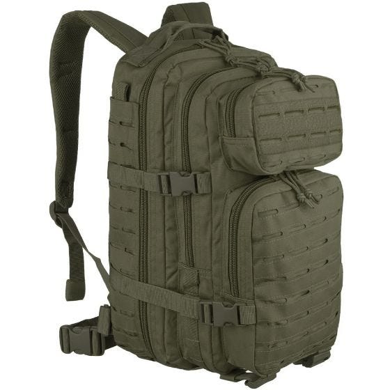 Mochila de asalto cortada a láser Mil-Tec US de tamaño pequeño en verde oliva