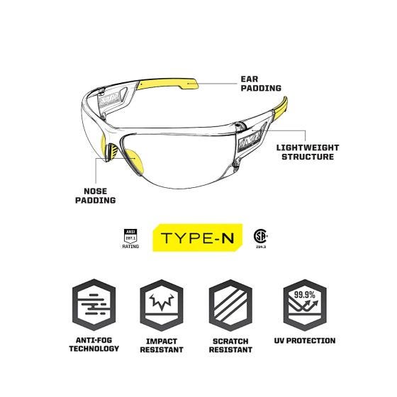 Gafas Mechanix Wear Vision Type-N S2 - Lente transparente Marco transparente