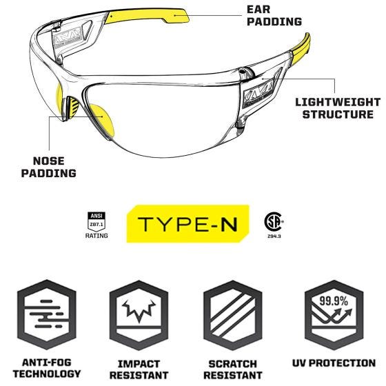 Gafas Mechanix Wear Vision Type-N S2 - Lente ahumada Marco negro
