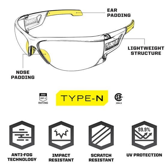 Gafas Mechanix Wear Vision Type-N S - Lente transparente Marco transparente