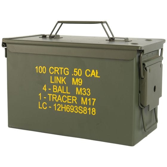 Caja de munición de calibre ,50 Mil-Tec M2A1 en verde oliva