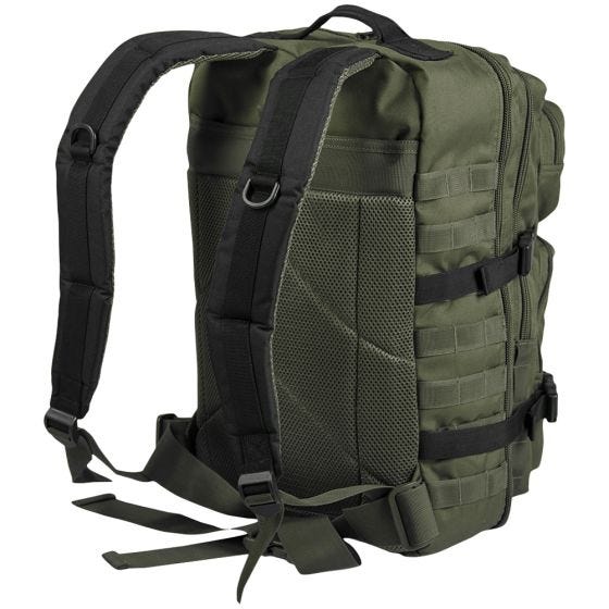 Mochila de asalto Mil-Tec US de tamaño grande en Ranger Green / negro