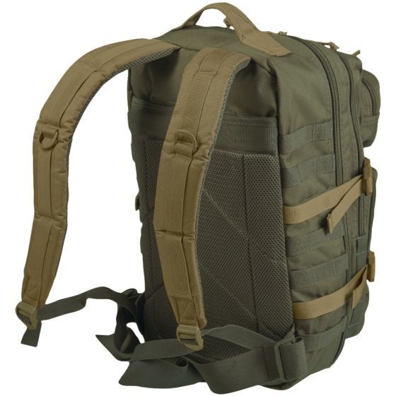 Mochila de asalto Mil-Tec US de tamaño grande en Ranger Green / Coyote