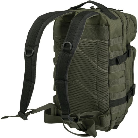 Mochila de asalto con sistema MOLLE Mil-Tec US de tamaño pequeño en Ranger Green/negro