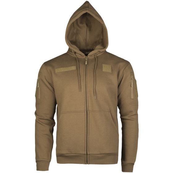 Sudadera táctica con capucha y cremallera Mil-Tec en Dark Coyote