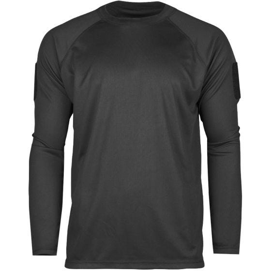 Camiseta táctica de manga larga Mil-Tec de secado rápido en negro